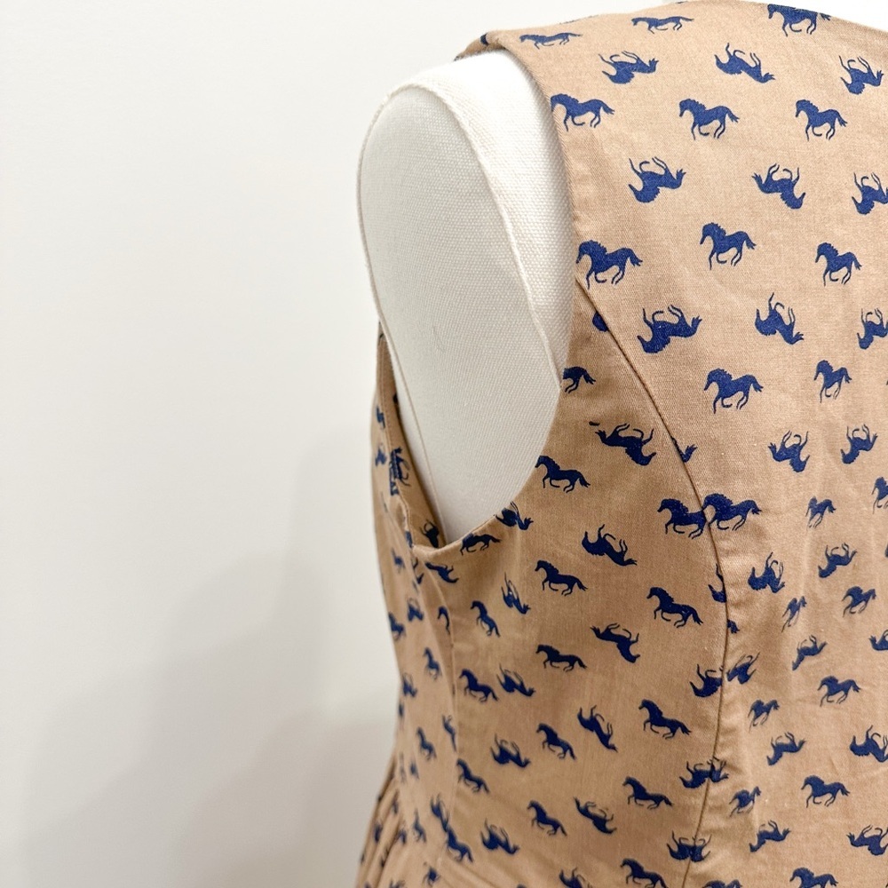 Vintage Inspired Brown Horse Printed Dress - Picture 8 of 10